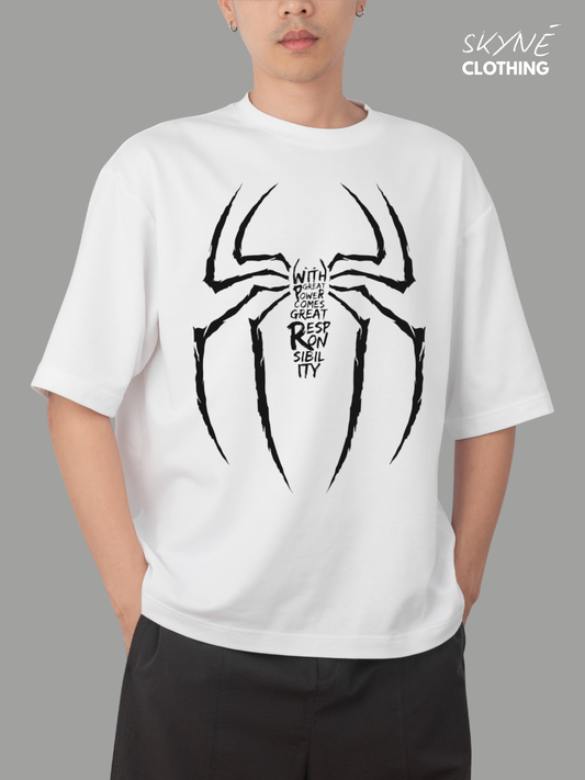 WITH GREAT POWER – Oversized Graphic T-Shirt