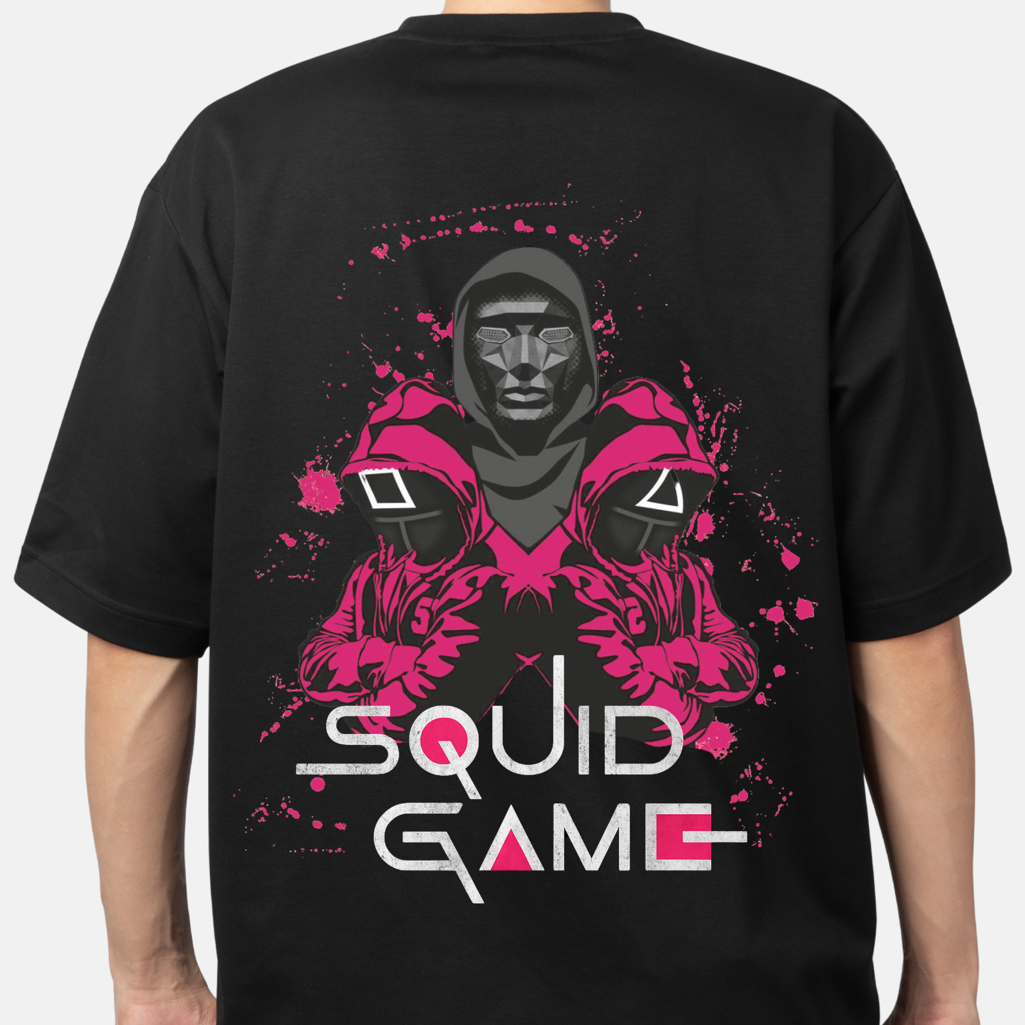 Squid Game Elite Guard Splatter Oversized Tee